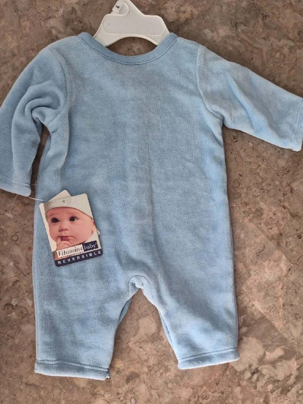 Baby Blue Plush One-Piece with Car Embroidery